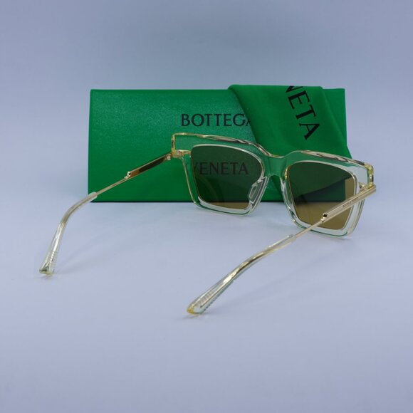 Bottega Veneta BV1242S 004 Square Sunglasses - Transparent Yellow Gold\Yellow - Picture 9 of 9
